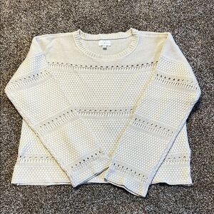 Lucky Brand Cream Textured Sweater
